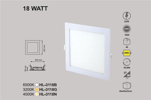 18 Watt Sıva Altı Kare Panel Beyaz